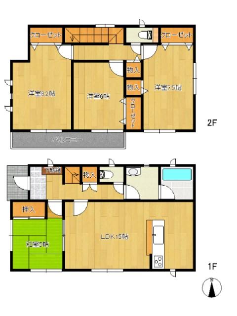 Floor plan. 13.8 million yen, 4LDK, Land area 153.21 sq m , Building area 98.82 sq m