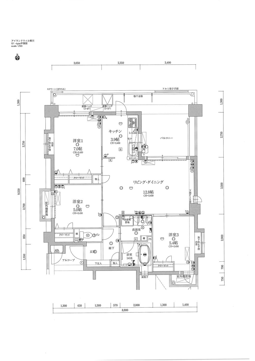 Floor plan. 3LDK, Price 15.8 million yen, Occupied area 72.74 sq m , Balcony area 20.79 sq m