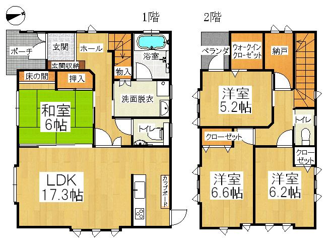 Floor plan. 22,800,000 yen, 4LDK + S (storeroom), Land area 310.81 sq m , Building area 120.19 sq m