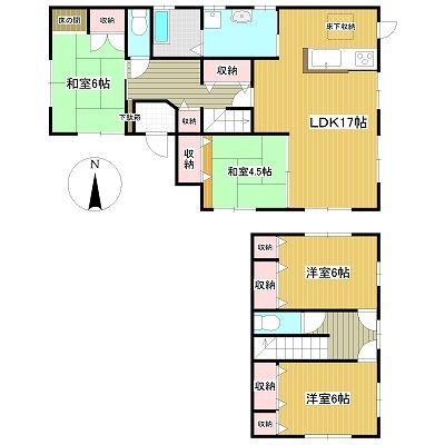 Floor plan. 17.8 million yen, 4LDK, Land area 330.59 sq m , Building area 114.68 sq m   ☆ Housed plenty of 4LDK!  ☆ 