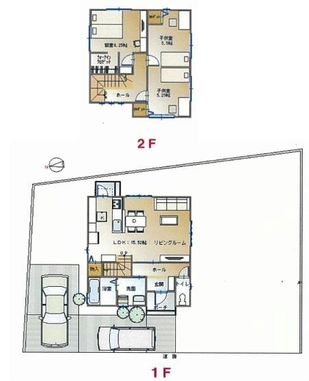 Floor plan. 22.5 million yen, 3LDK, Land area 187 sq m , Building area 82.8 sq m