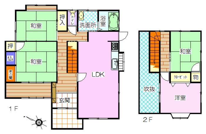 Floor plan. 11,980,000 yen, 4LDK, Land area 268.74 sq m , Building area 113.44 sq m