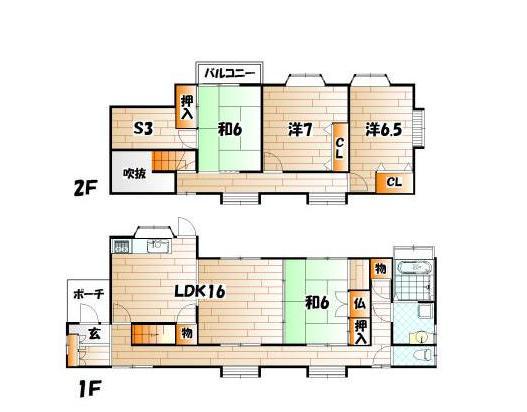 Floor plan. 20.8 million yen, 4LDK, Land area 187.06 sq m , Building area 125.85 sq m
