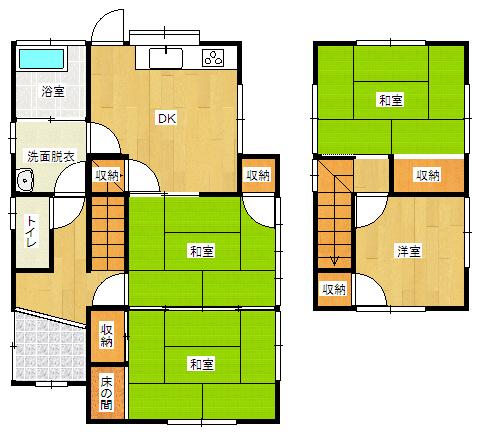 Floor plan. 6.9 million yen, 4DK, Land area 232.1 sq m , Building area 77 sq m