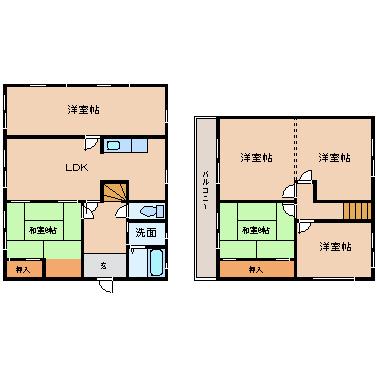 Floor plan. 10.5 million yen, 6LDK, Land area 226.16 sq m , Building area 109.63 sq m
