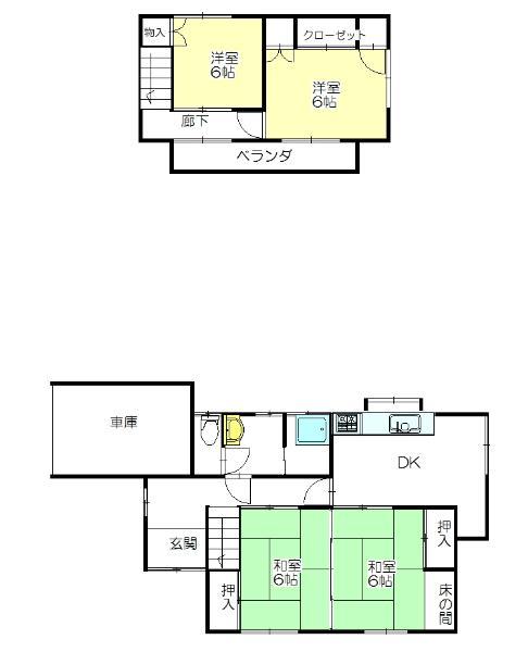 Floor plan. 16.8 million yen, 4DK, Land area 175.95 sq m , It will be building area 78.95 sq m completed floor plan. Mid-February renovation scheduled to be completed