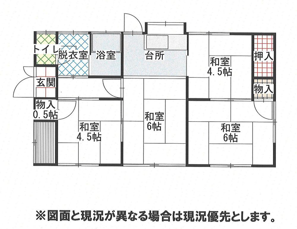 Floor plan. 8 million yen, 3DK, Land area 197.1 sq m , Building area 54.65 sq m 3DK