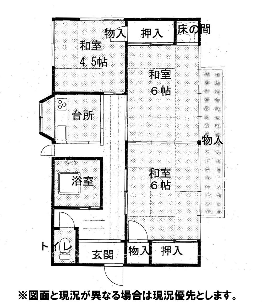 Floor plan. 3.8 million yen, 3K, Land area 148 sq m , Building area 51.81 sq m 3DK