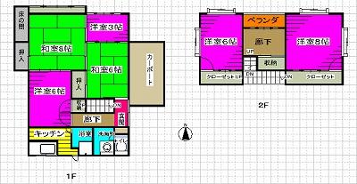 Floor plan. 12 million yen, 6K, Land area 200.45 sq m , Building area 104.33 sq m