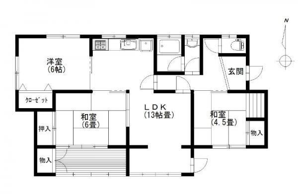 Floor plan. 19,800,000 yen, 3LDK, Land area 249.71 sq m , Building area 66.37 sq m