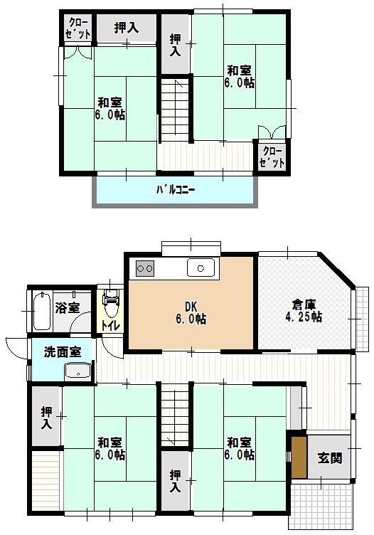 Floor plan. 15 million yen, 4DK + S (storeroom), Land area 200.55 sq m , Building area 90.83 sq m floor plan