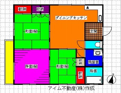 Floor plan. 6 million yen, 3DK, Land area 427 sq m , Building area 74.52 sq m