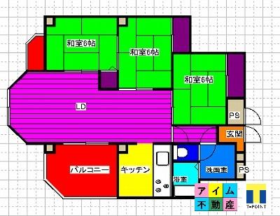 Floor plan. 3LDK, Price 11.8 million yen, Occupied area 72.58 sq m , Balcony area 9.75 sq m