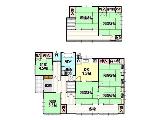 Floor plan. 16 million yen, 7DK, Land area 484.13 sq m , Building area 165.74 sq m