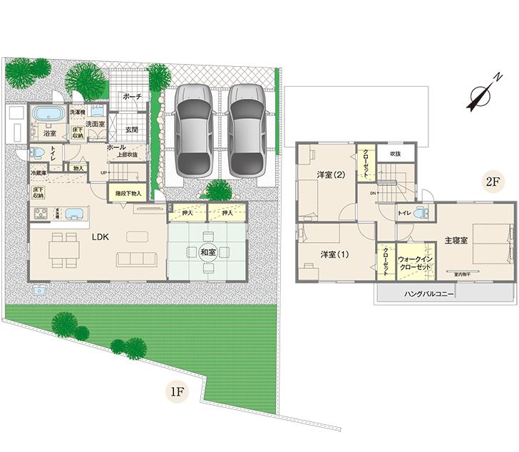 Floor plan.  [No. 11 place] So we have drawn on the basis of the Plan view] drawings, Plan and the outer structure ・ Planting, etc., It may actually differ slightly from.  Also, car ・ Consumer electronics ・ furniture ・ It is such as equipment not included in the price.