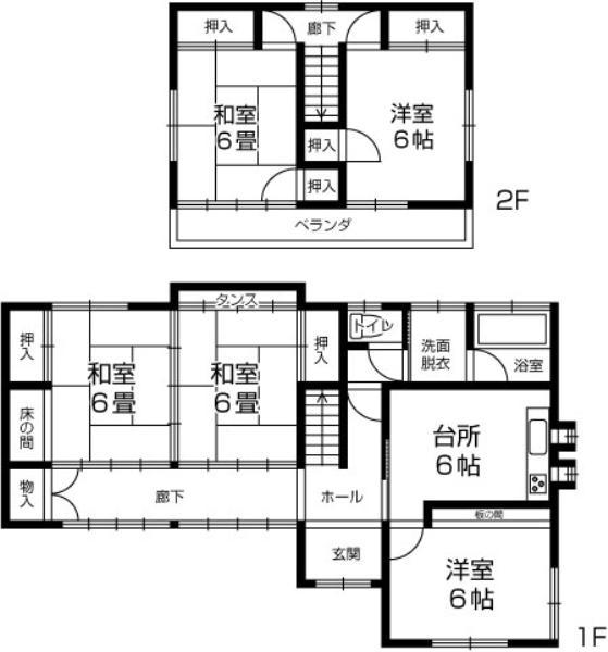 Floor plan. 19,980,000 yen, 5DK, Land area 193.34 sq m , Building area 101.85 sq m