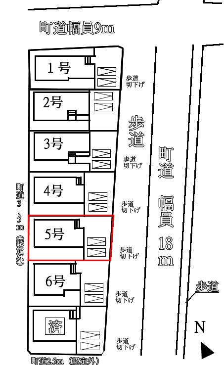 Compartment figure. 18.5 million yen, 4LDK, Land area 192.52 sq m , It is a corner of the building area 105.98 sq m all 7 compartment