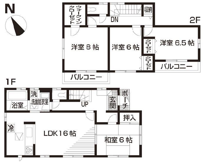 Floor plan. (5 Building), Price 18.5 million yen, 4LDK, Land area 192.53 sq m , Building area 105.99 sq m