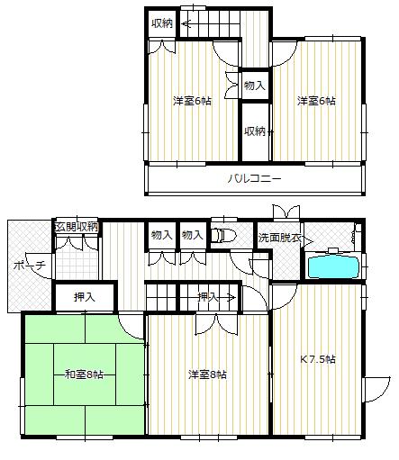 Floor plan. 19,800,000 yen, 4DK, Land area 208.77 sq m , Building area 107.8 sq m