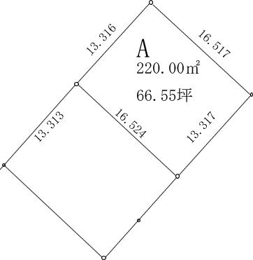 Compartment figure. Land price 11,970,000 yen, Land area 220 sq m