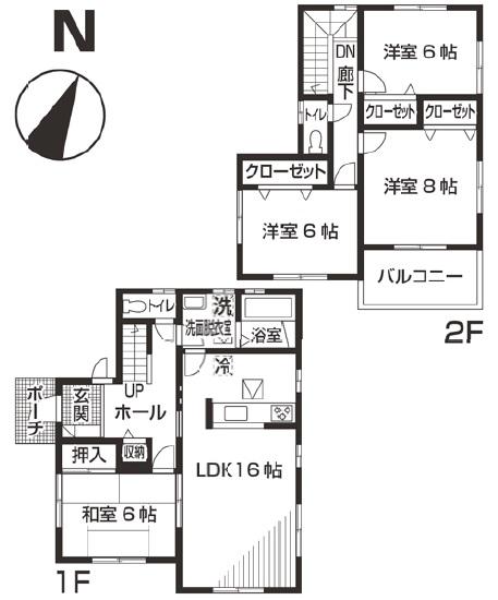 Floor plan. 21.3 million yen, 4LDK, Land area 167 sq m , Building area 105.98 sq m