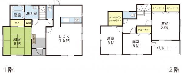 Floor plan. 26,300,000 yen, 4LDK, Land area 196.05 sq m , Building area 110.96 sq m