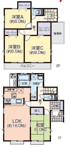 Floor plan. 24,800,000 yen, 4LDK, Land area 180.35 sq m , Building area 106.81 sq m