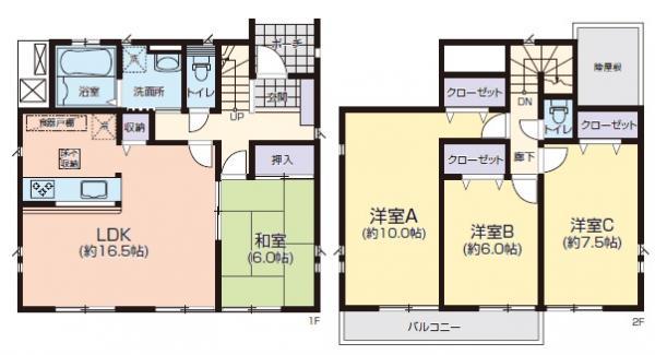Floor plan. 20,700,000 yen, 4LDK, Land area 187.77 sq m , Building area 105.99 sq m