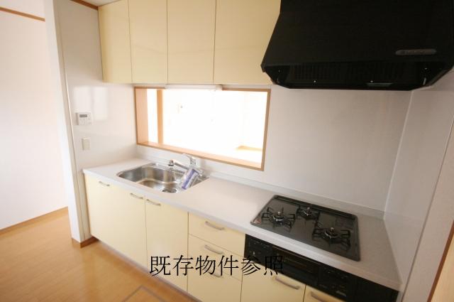 Kitchen. Water purifier with a shower faucet, Three-necked gas stove