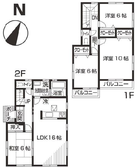 Floor plan. 22,300,000 yen, 4LDK, Land area 167 sq m , Building area 104.33 sq m