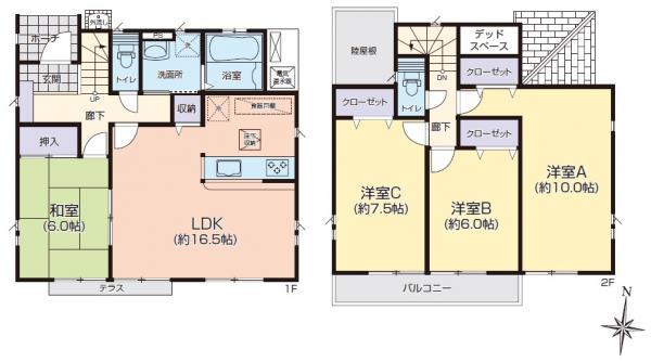Floor plan. 23,700,000 yen, 4LDK, Land area 154.12 sq m , Building area 105.99 sq m