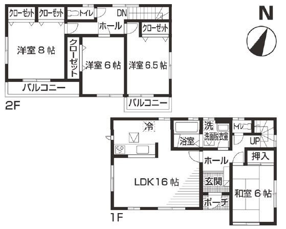 Floor plan. 22,300,000 yen, 4LDK, Land area 167 sq m , Building area 105.99 sq m