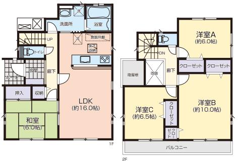 Floor plan. 19,400,000 yen, 4LDK, Land area 298.16 sq m , Building area 105.99 sq m popular face-to-face kitchen