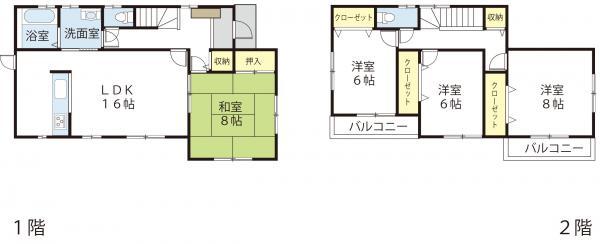Floor plan. 26,800,000 yen, 4LDK, Land area 180.57 sq m , Building area 109.3 sq m