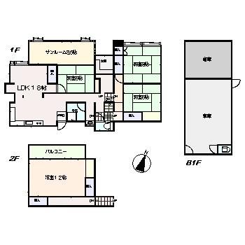 Floor plan. 14,980,000 yen, 5LDK + S (storeroom), Land area 238 sq m , Building area 119.5 sq m