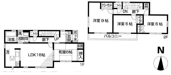 Floor plan. 22,900,000 yen, 4LDK, Land area 195.6 sq m , Building area 105.98 sq m