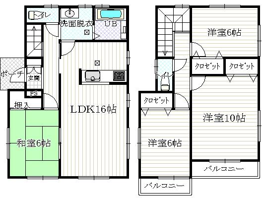 Floor plan. 22,300,000 yen, 4LDK, Land area 167 sq m , Nantei in the long floor plan of the building area 104.33 sq m north-south
