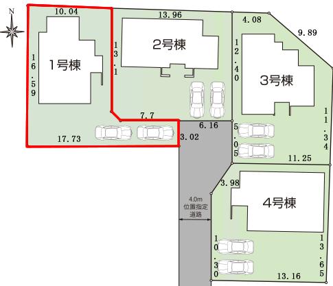 Compartment figure. 23.5 million yen, 4LDK, Land area 182.01 sq m , Building area 105.98 sq m new building is beautiful sequence four compartment