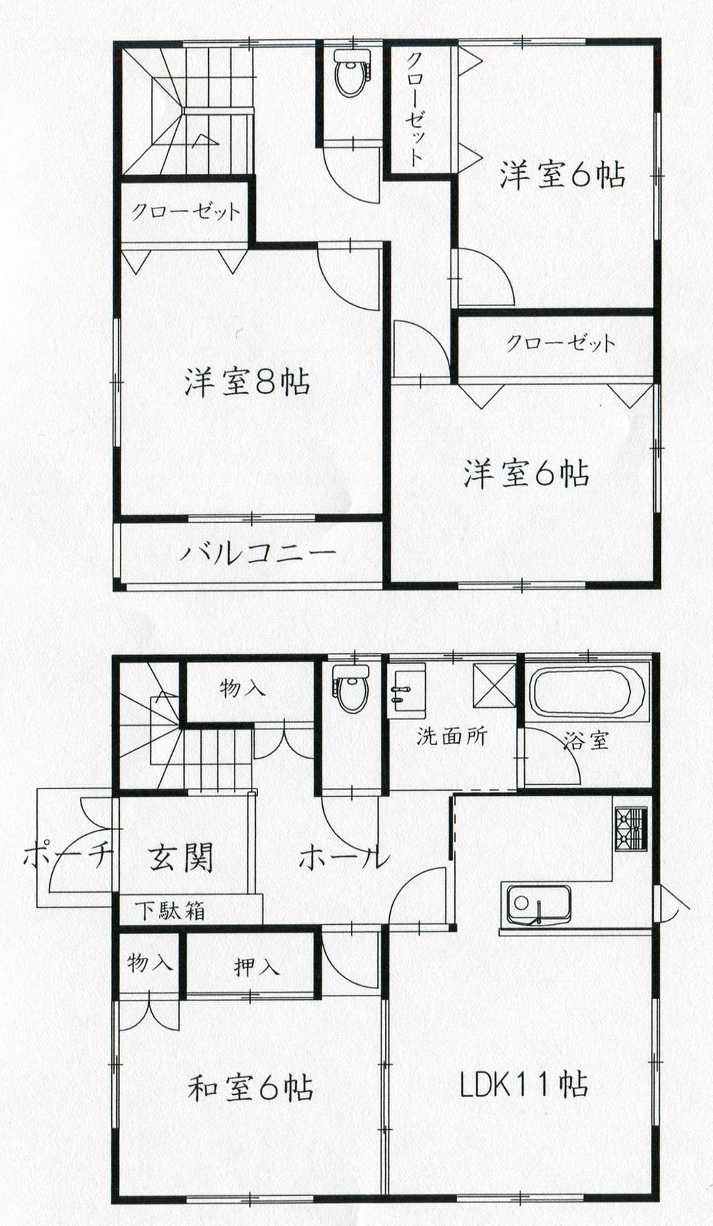Floor plan. 18,800,000 yen, 4LDK, Land area 207.92 sq m , It is a building area of ​​102.67 sq m compact floor plan, but storage is abundant