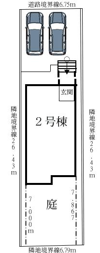 Compartment figure. 23.8 million yen, 4LDK, Land area 178.93 sq m , It is a building area of ​​105.98 sq m north of the road, but the best secured by Nantei