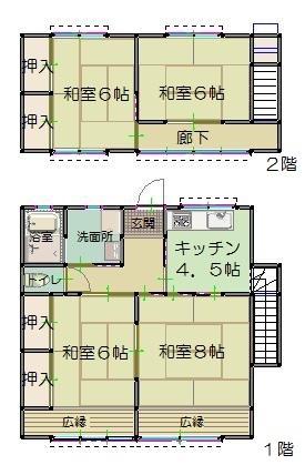 Floor plan. 11 million yen, 4DK, Land area 179.91 sq m , Building area 88.45 sq m