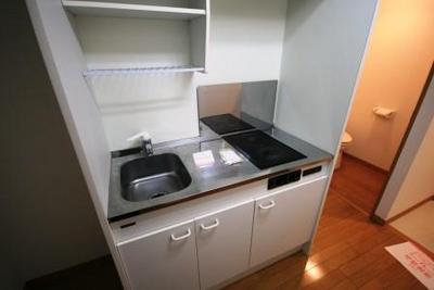 Kitchen. Electric stove 2-neck. Also easy to clean flat.