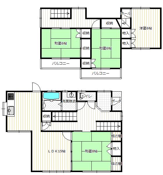 Floor plan. 16.8 million yen, 4LDK, Land area 184.68 sq m , Building area 113.44 sq m