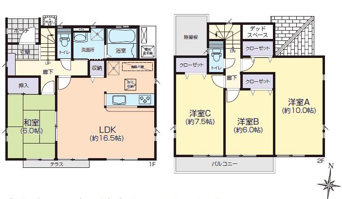 Floor plan. 23,700,000 yen, 4LDK, Land area 154.12 sq m , Building area 105.99 sq m