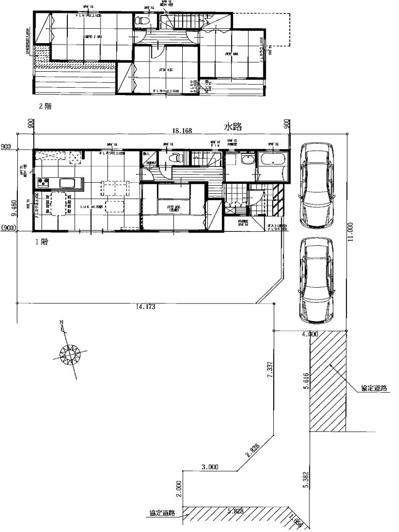 Floor plan. 19,400,000 yen, 4LDK, Land area 189.47 sq m , Building area 103.34 sq m