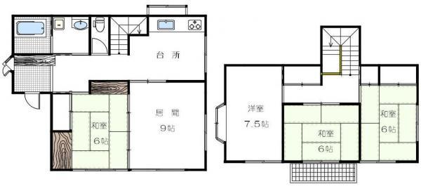 Floor plan. 15 million yen, 5DK, Land area 180.76 sq m , Building area 104.33 sq m