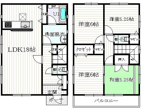 Floor plan. 20.8 million yen, 4LDK, Land area 212.09 sq m , Is the type of room in the building area 94.76 sq m second floor