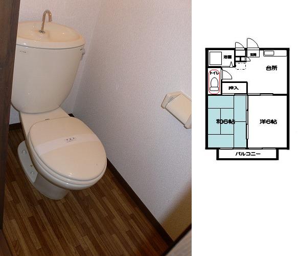 Toilet. Indoor photo is another room