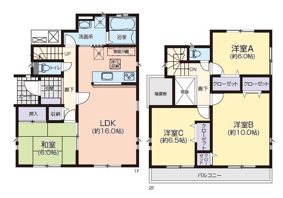 Floor plan. 20.4 million yen, 4LDK, Land area 298.18 sq m , Building area 105.99 sq m