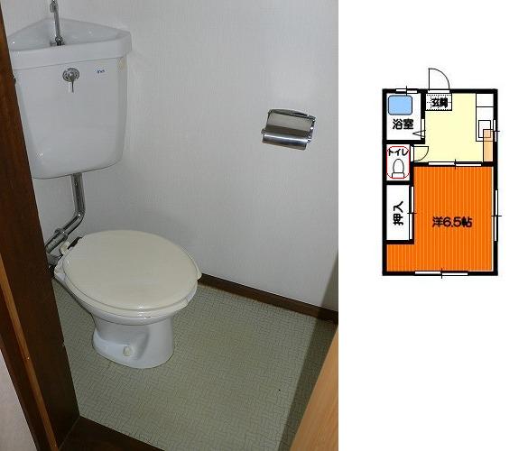 Toilet. Indoor photo is another room